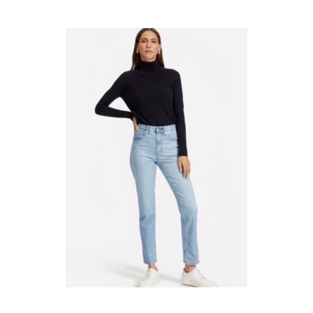 Everlane High Rise Skinny Jeans Womens 25 Light Wash Blue Stretch Denim Ankle